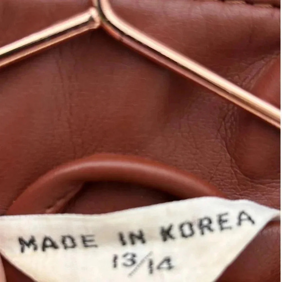 PR Womens Vintage Faux Leather Boho Style Long Coat Rust Size 13/14 - Picture 8 of 16